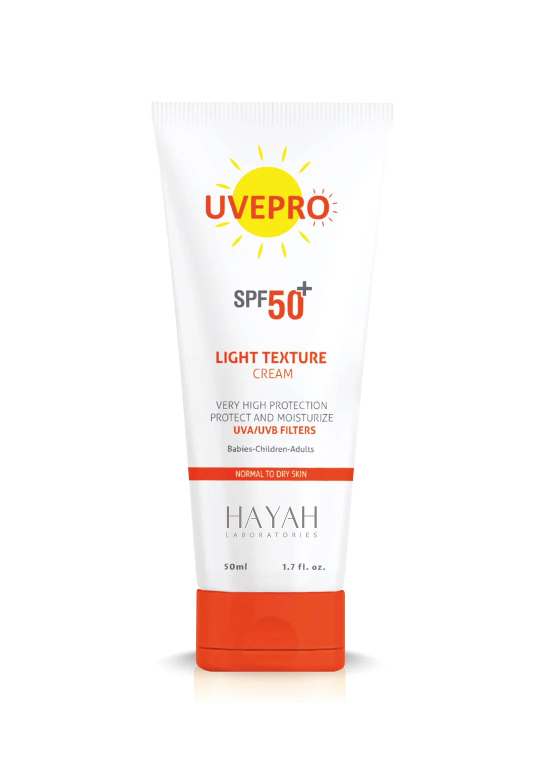حياه hayah - واقي شمس كريم spf50+ للبشرة العادية والجافة